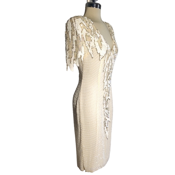 Designer Sequin Rhinestone Beaded Sequins Custom Dress Size S /M - Picture 6 of 14